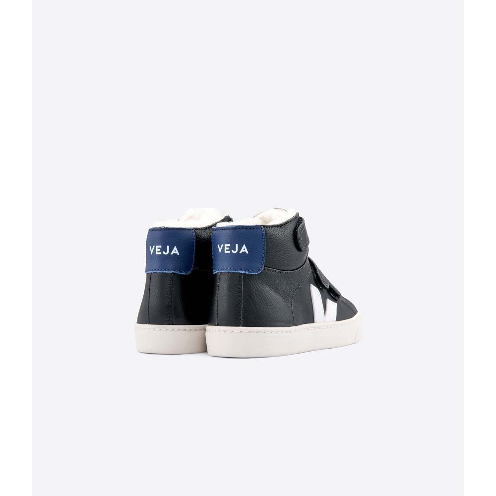 Black Kids' Veja ESPLAR MID FURED CHROMEFREE High Tops | AU 685RVD